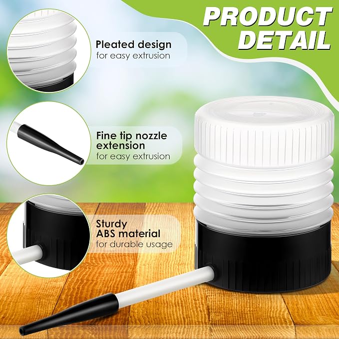 1 Pack Diatomaceous Earth Powder Duster with 6 Inch Fine Nozzle | Refillable Handheld Dust Applicator, Lightweight Powder Sprayer for Precise Application in Cracks Corners Baseboards (Black)