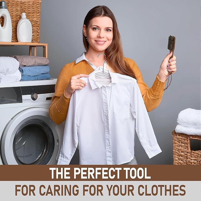 TAKAVU Horsehair Laundry Stain Brush Set, 2 Pack, Soft Bristle | Spot & Pre-Wash Cleaner for Delicate Fabrics, Clothes & Garments, Gentle Fabric Care, Removes Set-In Stains, Travel Use