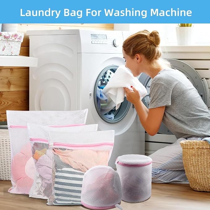 GOGOODA Mesh Laundry Bags for Delicates Durable Protective Wash Bags | Travel Storage Bags for Intimates Lingerie, 7PCS (1XXL, 1XL,1L,1M,1S,2 bra bags)