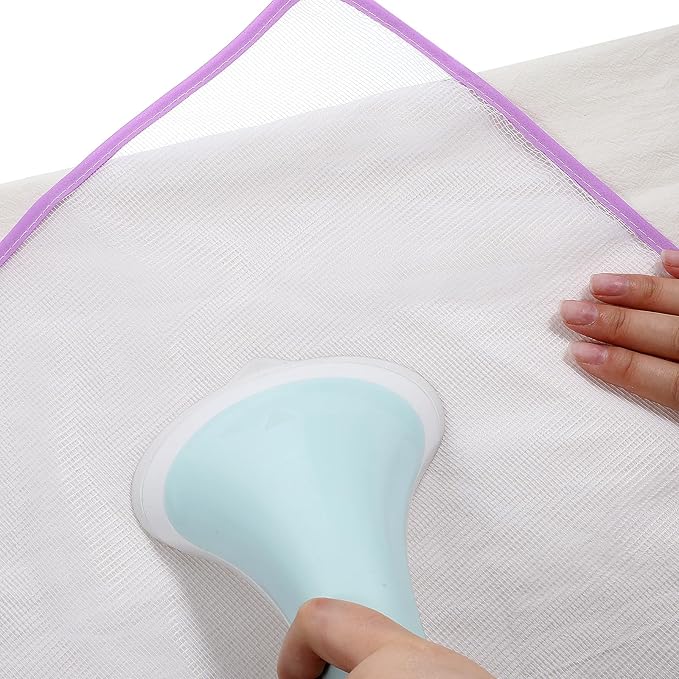 2 PCS Mesh Pressing Cloth for Ironing, Nylon Iron Cloth Pad Insulation Pad, Ironing Clothes Protective for Sewing and Ironings(Blue, Purple)