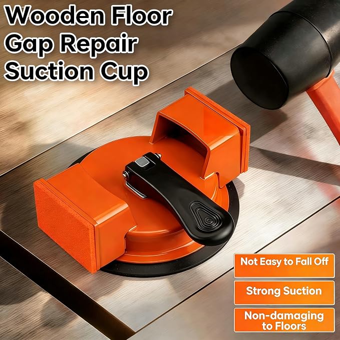 Floor Gap Repair Tool,Heavy Duty Floor Gap Fixer Suction Cup Tool | Enhanced Suction Cup Slot Cutter, 4 Sticky Pads, for Laminate Floors, Vinyl Floors, Hardwood Floors, Iron-Made