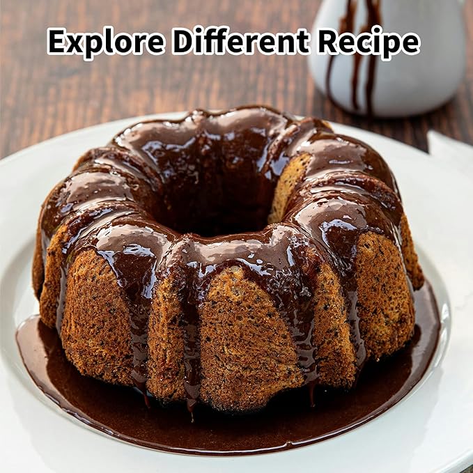 Novery 9.5" Non-stick Cake Pan, Heavy Duty Carbon Steel Fluted Tube Round Baking Pan,Buntz Pound Cake Pan Mold,Tube Bakeware,Baking Mold for Jello,Gelatin,Chocoflan,Flan - 2 PCS