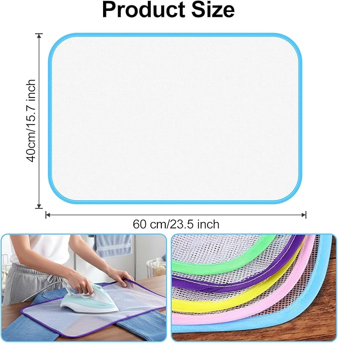 5 Pack Protective Ironing Pressing Pad Pressing Cloth for Ironing Heat Resistant Mesh Protector Protective Iron Scorch Mesh Cloth to Protect Clothes Iron Mat for Sewing Delicate Fabrics Silk Wool