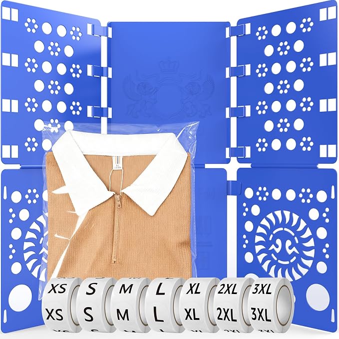 BoxLegend Shirt Folder Board with 11x14 T Shirt Bags and 7 Sizes Stickers | Perfect folds every time, Professional packaging, Perfect for small businesses