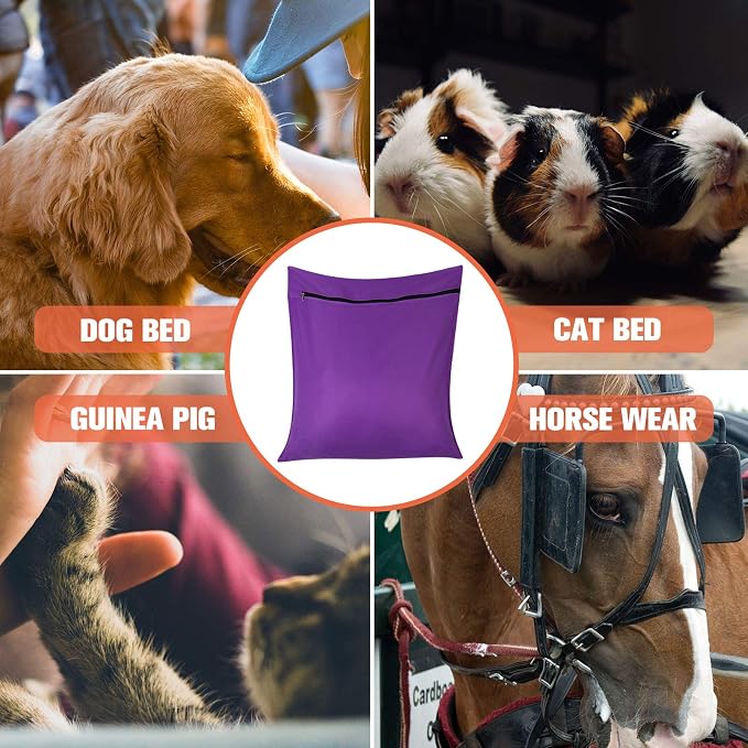 1 Pack Pet Laundry Bag,Stops Pet Hair Blocking The Washing Machine,Big Size Wash Bag Ideal for Dog Cat Horse,Hair Remover Safely,25.8’’ 27.8’’(65 X 70cm)(Purple)