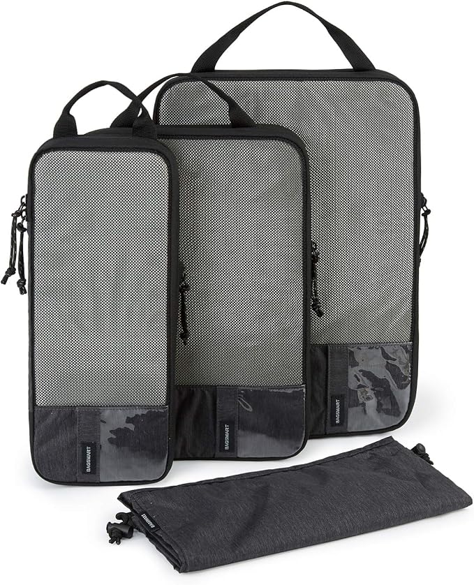 BAGSMART 6 Set /4 Set/2 Set Compression Packing Cubes for Travel, Lightweight Luggage Organizer Bags, Durable Space Saver Bags Travel Essentials