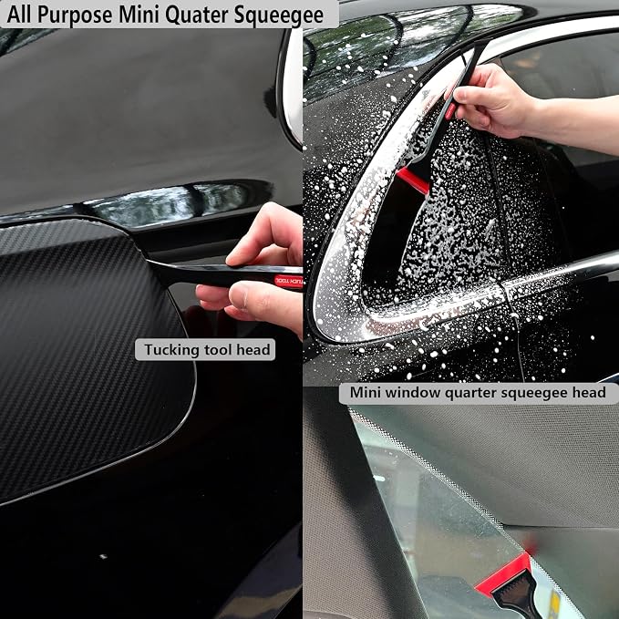EHDIS Window Tint Tools Kit Professional Window Tint Squeegee Set with 8 Inch Silicone Squeegee,Mini Quarter Squeegee,Triangle Contour Tint Squeegee for Windshield & Rear Glass Tinting and Cleaning