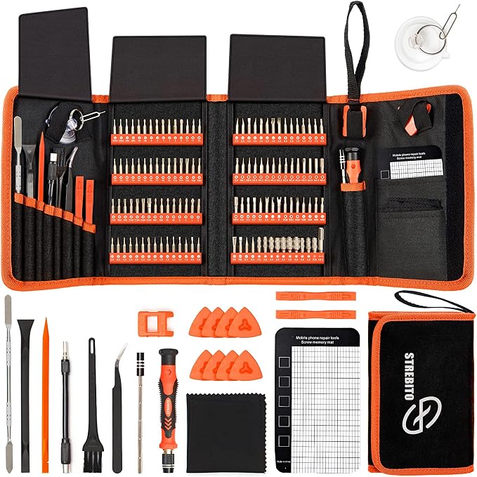 STREBITO Precision Screwdriver Set 142-Piece Electronic Repair Tool Kit | 120 Bits Magnetic Repair Tool Kit for iPhone, MacBook, Computer, Laptop, PC, Tablet, PS4, Xbox, Nintendo, Game Console