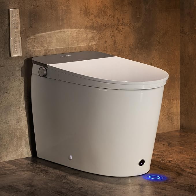Casta Diva Smart Toilet with Bidet Built in, Auto Open/Close Lid,1000g MaP Flush, Heated Seat & Foam Dispenser, Foot Sensor Auto Flush, Blackout Flush, Bidet Toilet with Tank Built in(CD-K030)