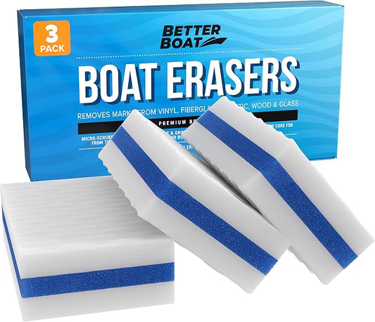 Boat Erasers by Better Boat - Cleaning Sponge for Scuff Marks & Grime, Marine Accessories & Gifts, Safe on Fiberglass Vinyl Gelcoat Deck Hull