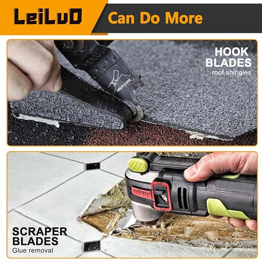 156 Pcs Oscillating Saw Blades Titanium Oscillating Tool Blade Cut Sand Scrap Universal Multitool Blades Accessories Kit Compatible with DeWalt Milwaukee Makita and More