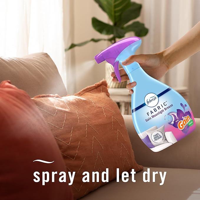 Febreze Fabric Spray, Air Freshener, Odor-Fighting Fabric Refresher, Couch and Linen Spray, Sneaker Balls Alternative, Multi-Use, Gain Moonlight Breeze Scent, 23.6 fl oz