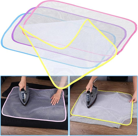 4 Pack Pressing Cloth for Ironing, Ironing Cloths to Protect Clothes Pressings Cloth, Durable Iron Clothes Protector for Ironings, Polyester Mesh Iron Pressing Mat for Easy Irons Sewing