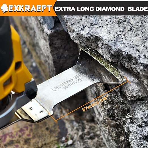 EXKRAEFT 14 PCS Grout Removal Tool Blades for Grout Removal Tile Mortar Concrete Masonry, Diamond Oscillating Tool Blade Fit Milwaukee Ryobi Rockwell Fein