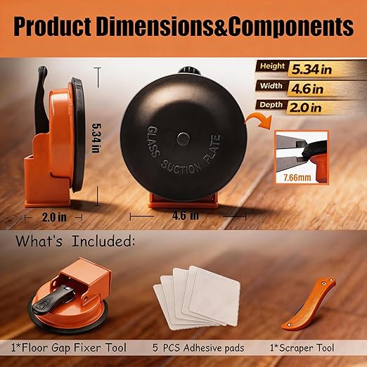 Floor Gap Fixer Tool Kit 110 lbs Suction Cup Plank Repair Tool Set | 110 lbs Floor Gap Fixer Tool Kit Suction Cup Floor Repair Set