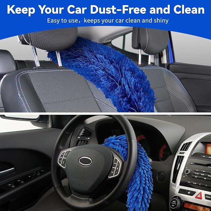 Dusters 6-in-1 Kit, Duster with Extension Pole 100 Inches, Dusters for Cleaning, Cobweb Duster, Microfiber Feather Gap Duster Cleaner for Fans, Blinds, Cars and Furniture