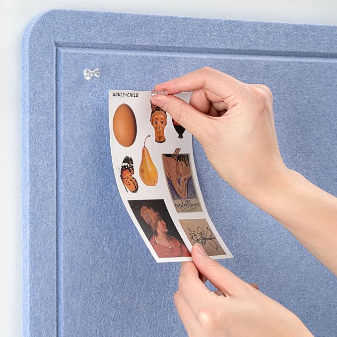 Felt Bulletin Board 36x24 inches, Decorative Pin Board for Home & Office | Cork Board Alternative for Wall with Push Pins, Display Mood Board for Photos, Notes & Reminders