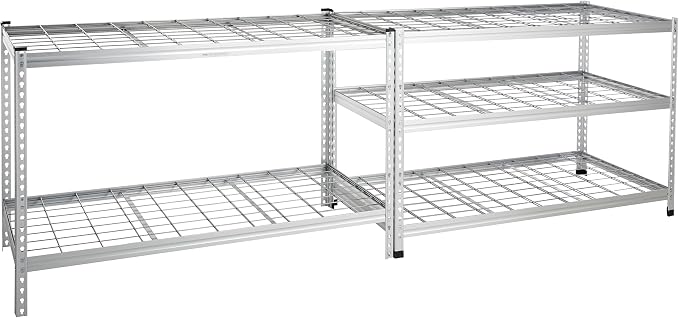 Amazon Basics Heavy Duty 5 Shelf Storage Shelving Unit, High-Grade Aluminum, Shelves, Adjustable Height, 60" x 24" x 78", Silver | Heavy Duty