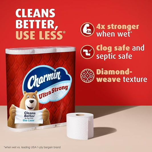 Charmin Ultra Strong Toilet Paper, 18 Mega XL = 108 Regular