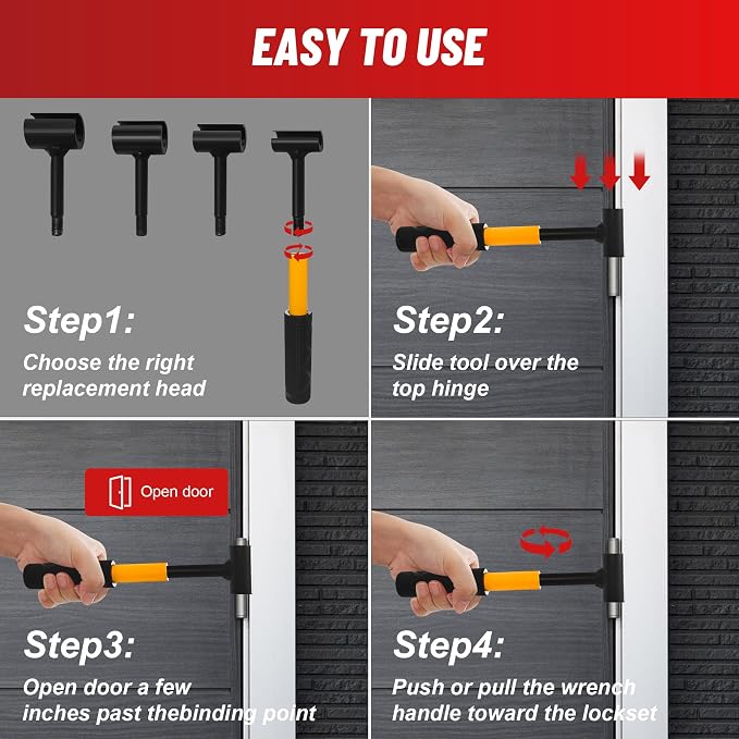 Door Hinge Adjustment Tool for Residential and Commercial | 5-in-1 Hinge Gap Adjusting Wrench for Door Quick and Efficient Solutions, User-Friendly Adjustments Tools