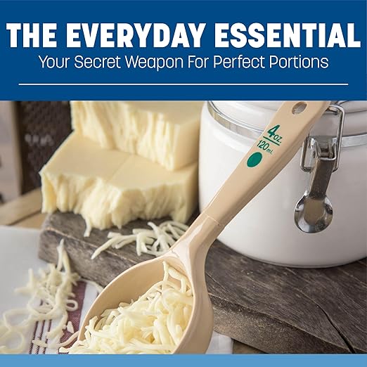 Carlisle FoodService Products Short Handle Portion Control Spoon 4 Ounces Beige