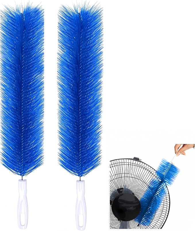 Fan Cleaner Brush, Fan Brush Cobweb Duster Microfiber Duster Ideal for Ceiling Duster, Household Duster for Curtains, Fan Cleaner for Box Fan (2 Pack)