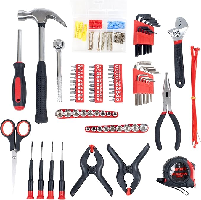 86-Piece Household Hand Tool Set with Roll-Up Bag – Tool Kit with Screwdrivers, Pliers, Wrenches, and More – Great for the Home or Car by Stalwart