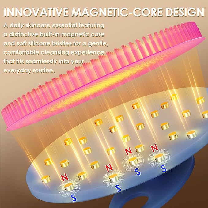INNERNEED Magnetic Silicone Body Scrubber, Hygienic Shower Brush, Purple | Gentle Exfoliating & Deep Cleansing Body Brush for Daily Shower, Skin Vitality