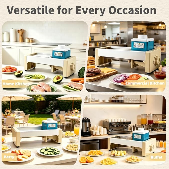 Safe Mandoline Slicer for Kitchen, 0-15 Gears Thickness Adjustable Commercial Food Slicer, Easy & Fast Vegetable Fruit Cutter for Food Prep, Heavy Duty Potato Slicer for Chips