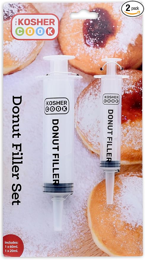 The Kosher Cook Set of 2 Donut Filling Pastry Syringes, Clear Plastic Kitchen Tools