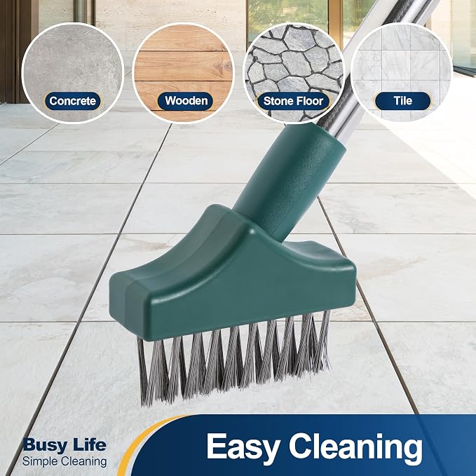 Yocada Moss Remover - Crevice Cleaning Tool, Moss Brush, Wire Metal Brush | Deck Cleaner, Crack & Patio Remover for Pavement, Sidewalk, Patio Stone, Driveway, Deck - 59.8"