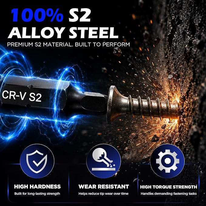26-Piece Ratcheting Screwdriver Bit Set with 1/4" Magnetic Ratchet Driver, S2 Steel Bits, Telescopic Magnetic Extension Rod, Torx Phillips Slotted & Hex Bits Kit for Home Repair, Garage and DIY