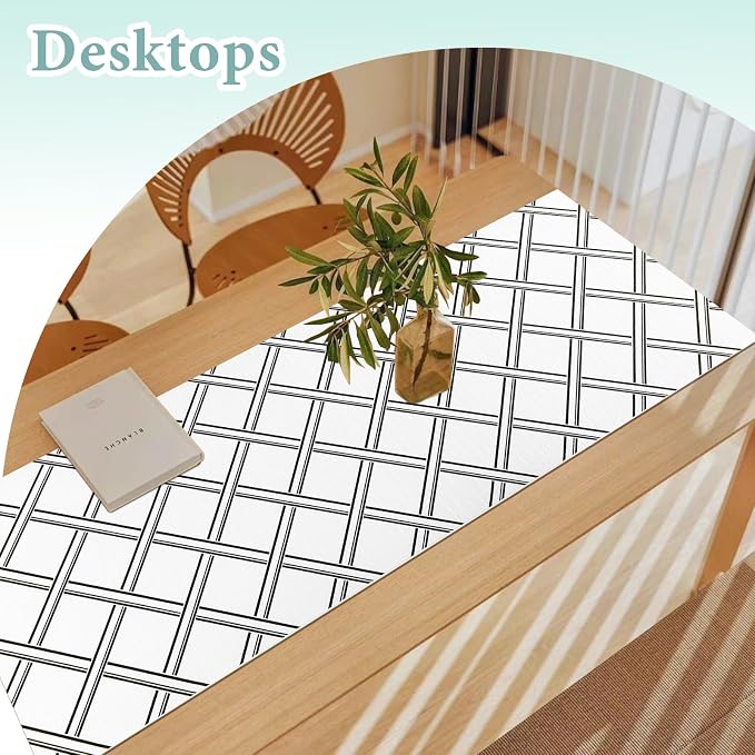 Drawer and Shelf Liner for Kitchen Cabinet: 17 in X 30 Ft Non Slip | Shelf Paper Non Adhesive Refrigerator Liners Black and White Squares Easy Liners for Bathroom
