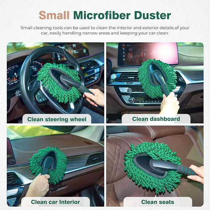 FLORICH Microfiber Car Duster Kit, Large Extendable Car Duster Exterior Scratch Free, Durable Car Brush Interior for Cars RV Truck