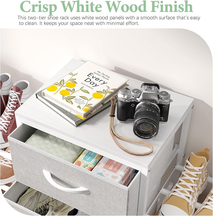 Expandable Closet Organizers and Storage,Wide Long 3 Drawer Dresser | White Fabric Storage Dresser, Clothes Shelves for Kids, Purse Organizer Small Shoe Rack for Closet Bedroom(47.24~71.47in)