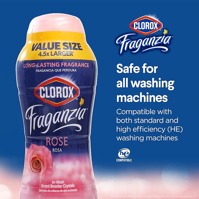 Clorox Fraganzia Scent Booster Crystals, Rose Scent, 70 Oz Bottle