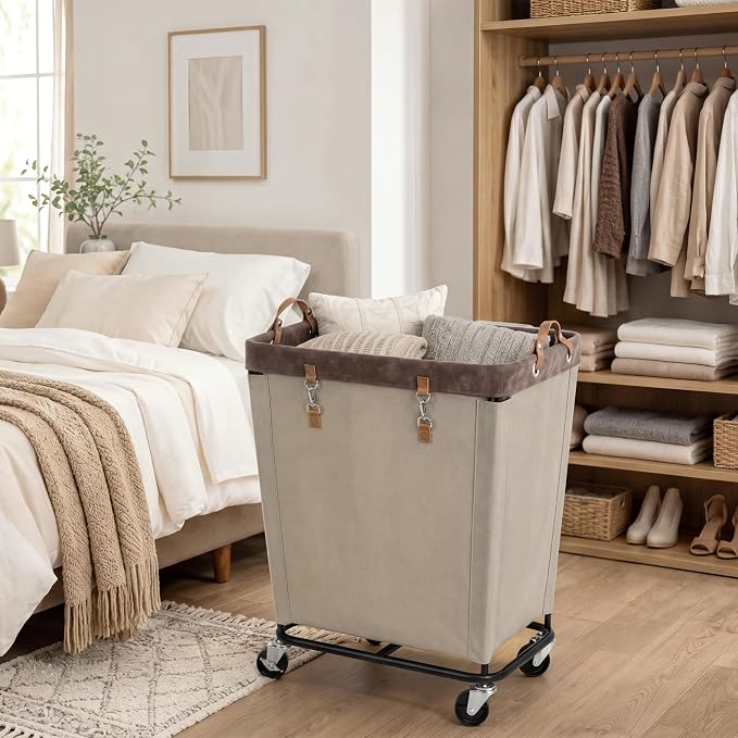 StorageWorks 210L Laundry Basket with Wheels, Rolling Hampers for Clothing