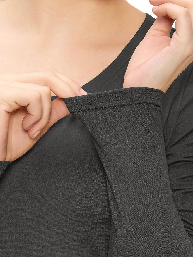 COZYFIT Women’s Underscrub Tee, V-Neck Long Sleeve Undershirt | Soft & Easy Care Fabric, Slim Fit, Smooth Touch, Comfort V-Neck Tee, Machine Wash, Multiple Sizes for Choose