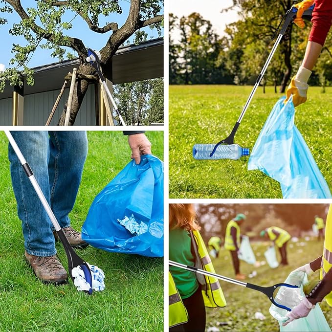 32” Grabber Reacher Tool, 2-Pack Foldable Reacher Grabber Pickup Tool with 90° Rotating Jaw & Magnets, Trash Picker Upper Grabber, Lightweight Grabbers for Seniors Heavy Duty