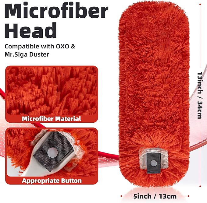4 Pack Reusable Duster Refill Fit for OXO & MR.SIGA Duster | NOT Include Handle | Washable Microfiber Duster Refill for Cleaning | Fit for OXO Good Grips & MR.SIGA Lint Free Duster
