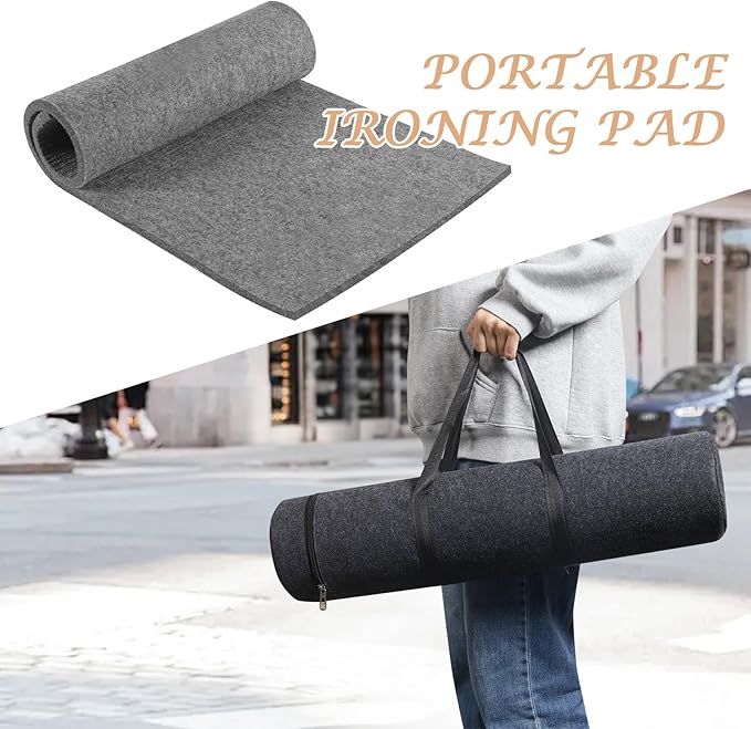 24" X 18" Wool Pressing Mat, 100% Felted Wool Ironing Mat Pad Wool Felted Iron Board Quilting Supplies and Notions, Ideal for Ironing, Quilting, Sewing