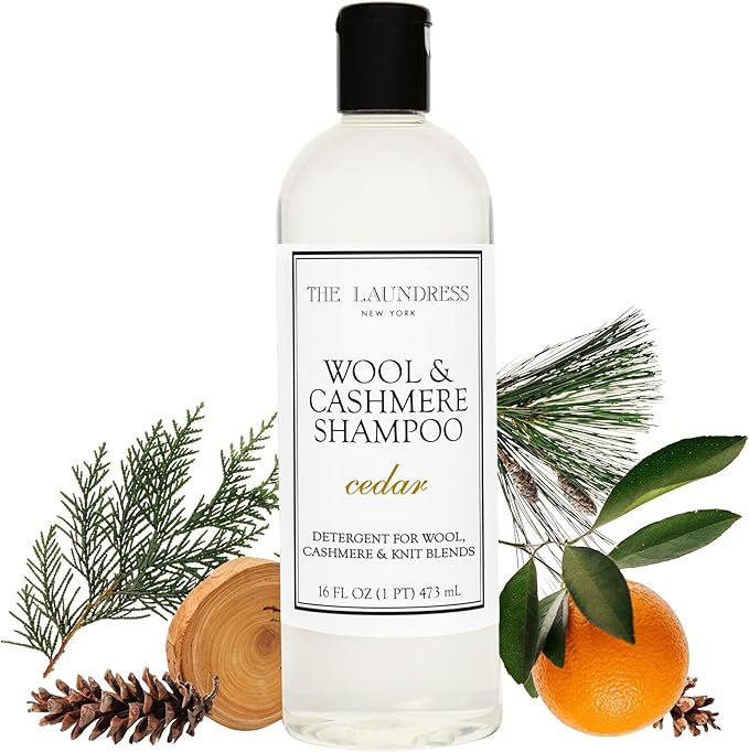 The Laundress Wool & Cashmere Shampoo, Cedar Scent, 31 Loads, Pack of 1 | Concentrated Luxury Laundry Detergent, Cold-Water Hand or Machine Wool Wash for Delicate Merino, Mohair & Knit Blends