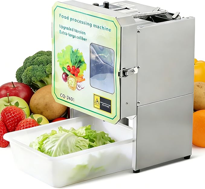 Electric Vegetable Chopper & Slicer, Multi-Functional Vegetable Processor Slices, Shreds, Sections, Easy Clean Automatic Shredder for Commercial & Home Kitchen, Salad, Meal Prep