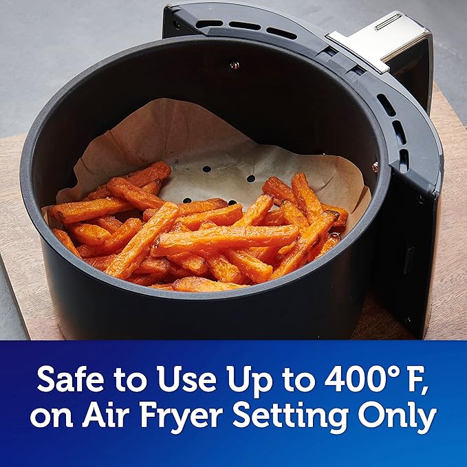 Reynolds Kitchens Air Fryer Liners Disposable, Unbleached Parchment Paper Sheets, 50 Count (Pack of 4)