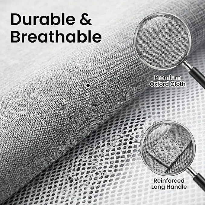 95L Collapsible Laundry Basket, Dirty Clothes Hamper | Foldable Laundry Hamper with Handles, Breathable Mesh Design, Sturdy Steel Frame, For Bedroom, Dorm, Bathroom