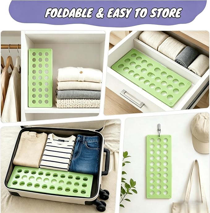 Mini Toddler Shirt Folding Board - Ages 1-7 Teal, Builds Independence | great for Montessori laundry, lightweight PP, smooth rounded edges, quick & simple, develops confidence & skills, stores flat