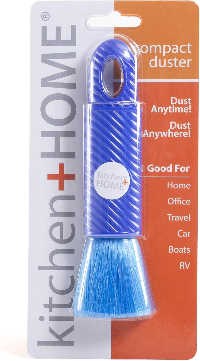 Kitchen + Home Compact Static Duster - 6.5" Inch Travel Duster with Carry Case - Electrostatic Duster attracts dust Like a Magnet!