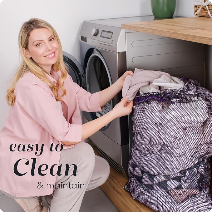 Handy Laundry Mesh XL Laundry Bag - Durable, Machine Washable with Secure Drawstring Closure - Perfect for College Dorms, Laundromats, Apartments (Purple, Large 24" x 36") | XL 24x36 Mesh Laundry Bag, Secure Drawstring, Heavy Duty, Machine Washable, fo...