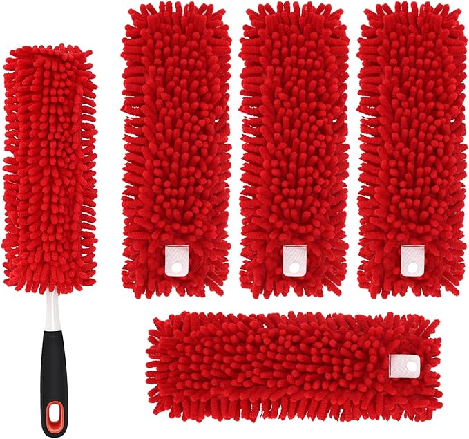 Reusable Duster Refills Compatible with OXO & for MR.SIGA Duster | Washable Microfiber Dusters Refill for OXO Good Grips Extendable Duster for Cleaning, 4 Pack (Handle is Not Included)