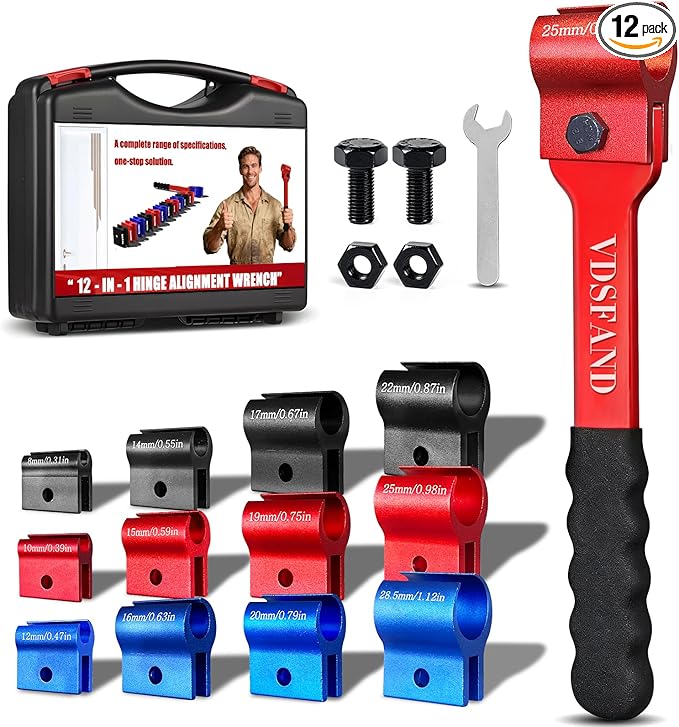Vdsfand 12 IN 1 Door Hinge Adjustment Tool Kit Door Gap Adjustment Tool for Precise Hinge Gap Adjustment Upgraded Door Hinge Tool for Installation and Repair of Residential and Commercial